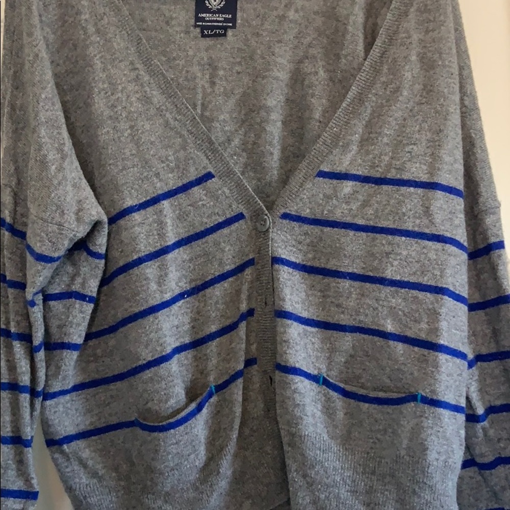 Grey and blue Sweater cardigan